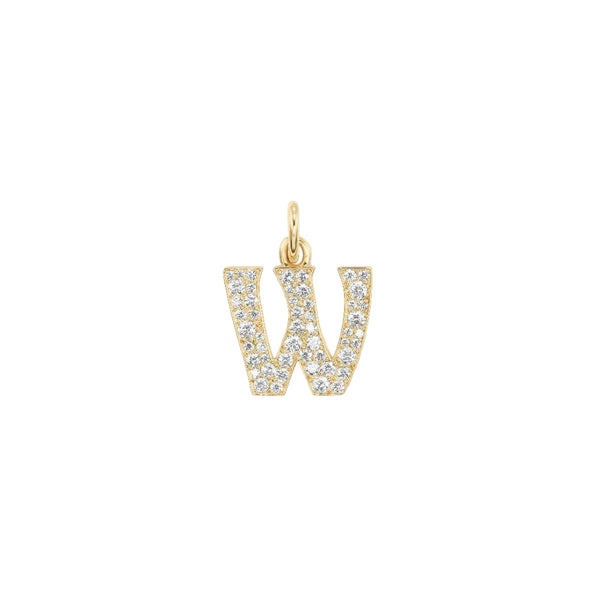 PAVE INITAL CHARM - W