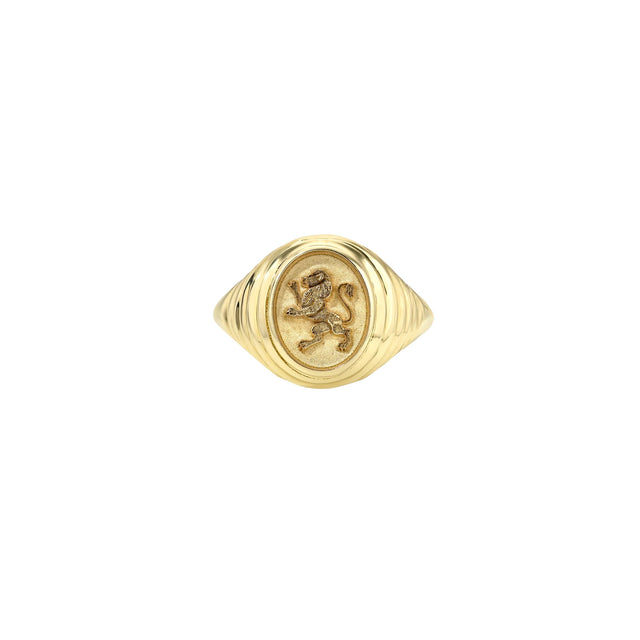 LION TIERED FANTASY SIGNET RING