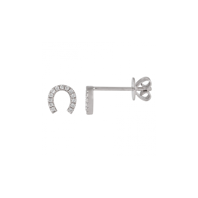 WHITE GOLD HORSESHOE DIAMOND STUDS