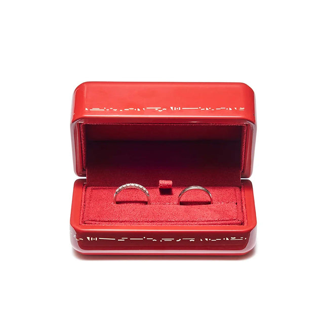 WE DO DOUBLE RING BOX IN ROYAL RED