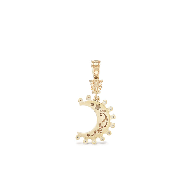 YELLOW GOLD SMALL SOUTHWESTERN MOON CHARM