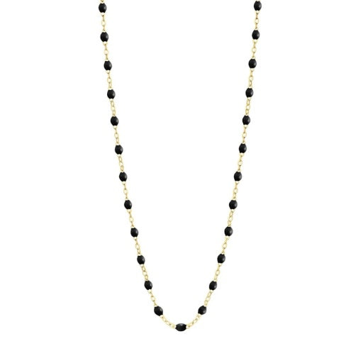 CLASSIC GIGI BLACK NECKLACE, YELLOW GOLD, 16.5