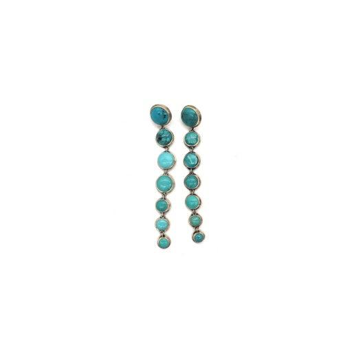 TURQUOISE ROUND 7 DROP EARRINGS