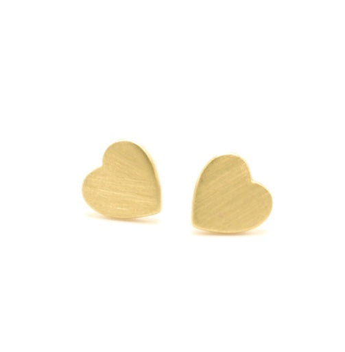 GOLD HALF MY HEART STUDS